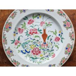 Plat 18ème Chinois Porcelaine Chine Qianlong