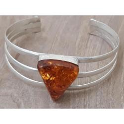 Parure complet de luxe en argent et pierre amber artificiel