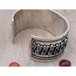 Bracelet de luxe en argent et pierre Cornaline